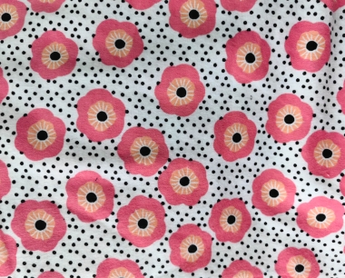 粉色小花印花pink flower pigment print