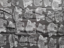 北极熊形状活性圆网法兰绒印花磨毛布